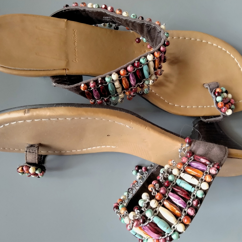 A/M multi colored beaded sandal